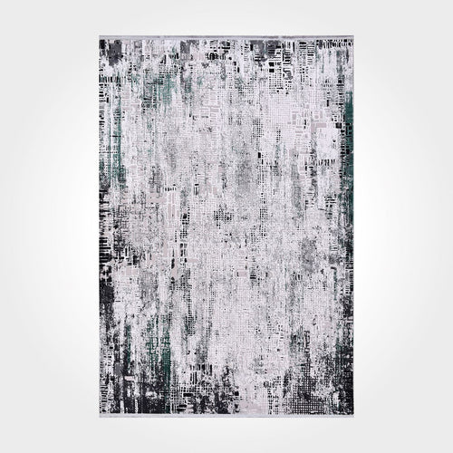Thea Green Grey Black Modern Machine Made Area Rug