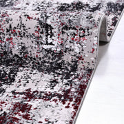 Modern Area Rug - Machine Made Grey Acrylic Yarn Rug With Overlocked Edges