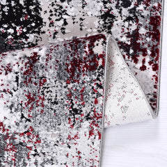 Modern Area Rug - Machine Made Grey Acrylic Yarn Rug With Overlocked Edges