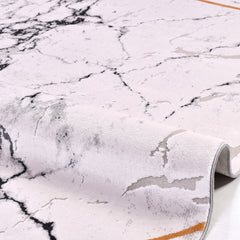 Cream Marble Area Rug – Machine Made Rug with Acrylic Yarn & Soft Pile