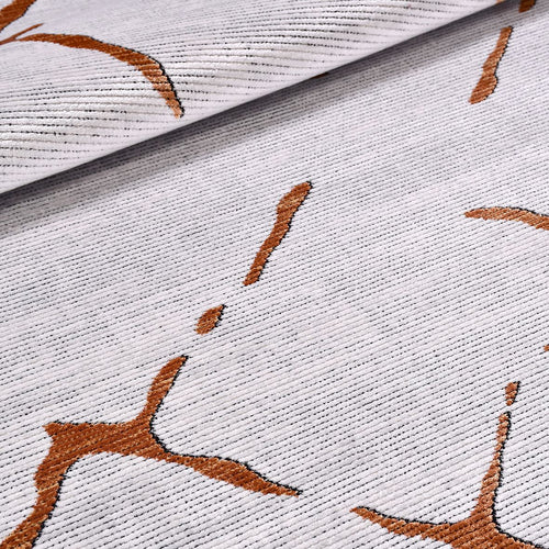 Machine Made Area Rug - Grey Brown Striped Durable Floor Covering with Overlocked Edge