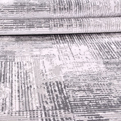 Grey Striped Area Rug - Machine Made Rug With Acrylic Yarn & Overlocked Edge