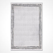 Machine Made Area Rug – Grey Frame Rug With Acrylic Yarn & Cotton Weft