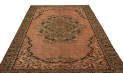 Atina Orange Vintage Wool Handmade Area Rug 6'0" x 8'10"