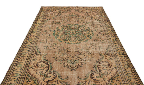 Atina Beige Vintage Wool Handmade Area Rug 6'0" x 9'1"