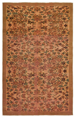 Atina Orange Vintage Wool Handmade Area Rug 5'1" x 8'11"