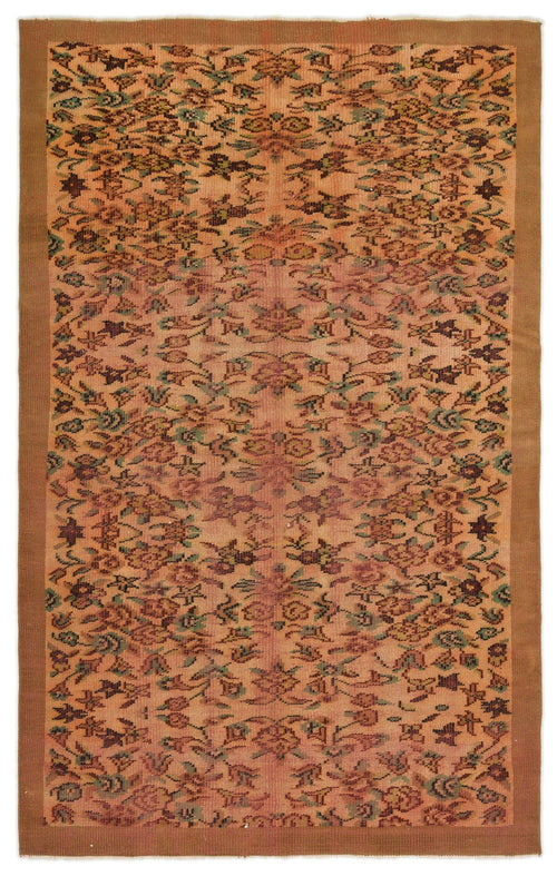 Atina Orange Vintage Wool Handmade Area Rug 5'1" x 8'11"