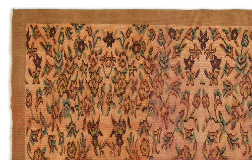 Atina Orange Vintage Wool Handmade Area Rug 5'1" x 8'11"