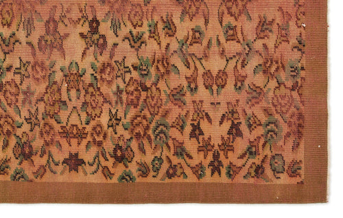 Atina Orange Vintage Wool Handmade Area Rug 5'1" x 8'11"