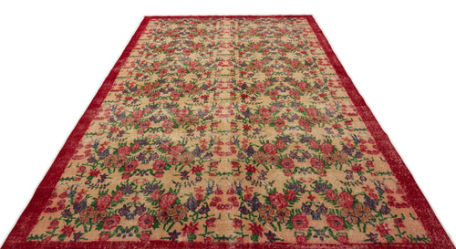 Atina Red Vintage Wool Handmade Area Rug 6'11" x 10'2"