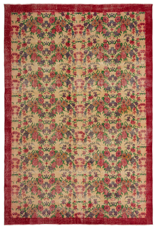 Atina Red Vintage Wool Handmade Area Rug 6'11" x 10'2"