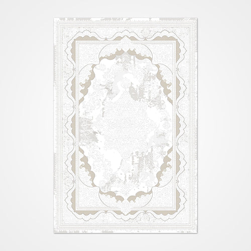 Classic Area Rug - Durable Machine Made White Polyester 6mm Pile Carpet