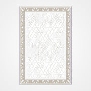 Machine Made Area Rug – White Frame Rug with 6mm Pile | Durable Polyester Carpet