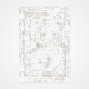 Ivory White Area Rug - Modern Machine Made Polyester Rug, 6mm Pile Height