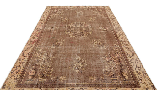 Atina Brown Classic Wool Handmade Area Rug 6'4" x 9'8"