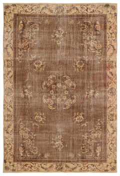 Atina Brown Classic Wool Handmade Area Rug 6'4" x 9'8"