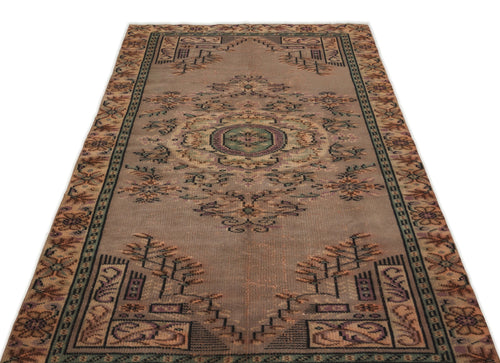 Atina Brown Vintage Wool Handmade Area Rug 4'4" x 8'0"