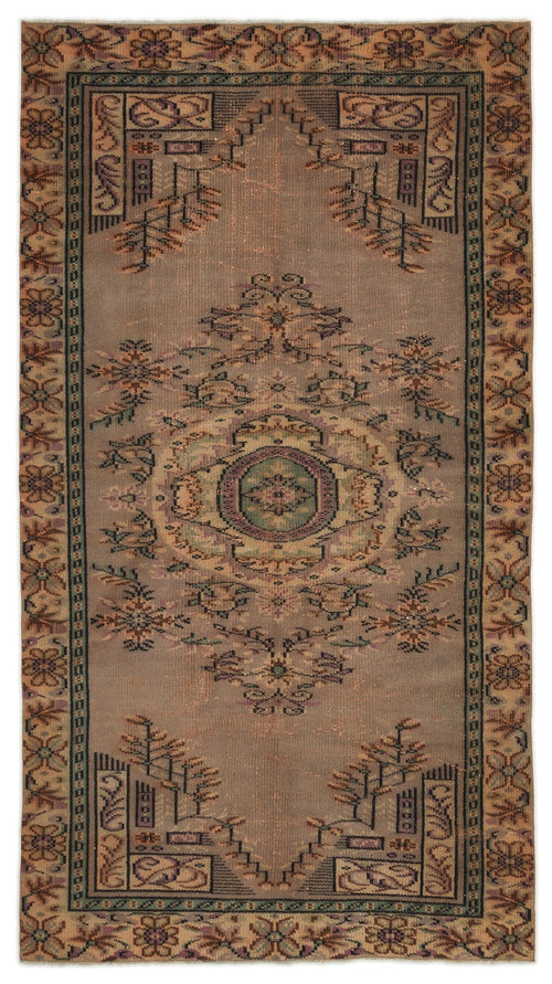 Atina Brown Vintage Wool Handmade Area Rug 4'4" x 8'0"