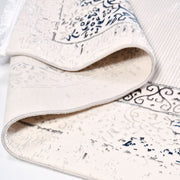 White Area Rug - Machine Made Rug With Frame Design | 6mm Pile Height, Durable Polyester