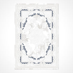 Classic Area Rug - Machine Made White Polyester Rug with 6mm Pile for Living Room
