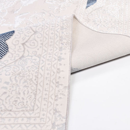 Classic Area Rug - Machine Made White Polyester Rug with 6mm Pile for Living Room