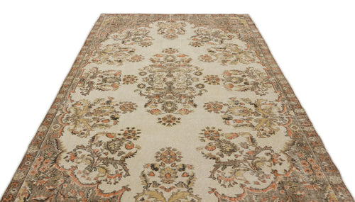 Atina Brown Vintage Wool Handmade Area Rug 6'4" x 9'10"
