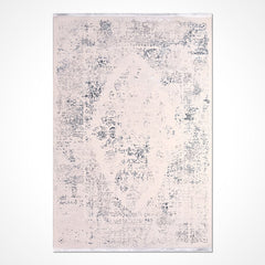 Vintage Area Rug – Machine Made Cream Blue Rug With 6mm Pile Height | Durable Floor Covering