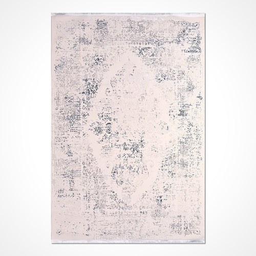 Vintage Area Rug – Machine Made Cream Blue Rug With 6mm Pile Height | Durable Floor Covering