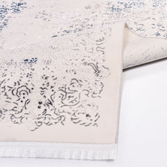 Vintage Area Rug – Machine Made Cream Blue Rug With 6mm Pile Height | Durable Floor Covering