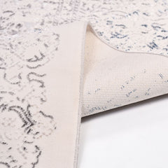 Vintage Area Rug – Machine Made Cream Blue Rug With 6mm Pile Height | Durable Floor Covering