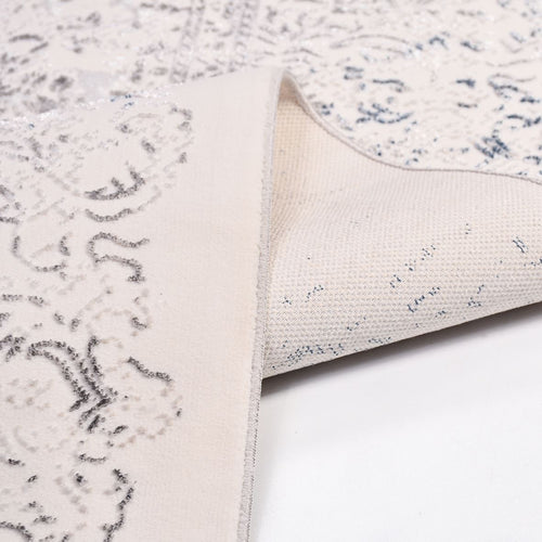 Vintage Area Rug – Machine Made Cream Blue Rug With 6mm Pile Height | Durable Floor Covering