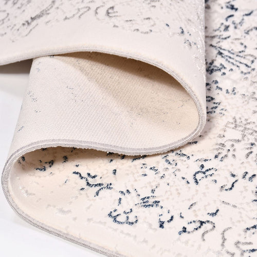 Vintage Area Rug – Machine Made Cream Blue Rug With 6mm Pile Height | Durable Floor Covering