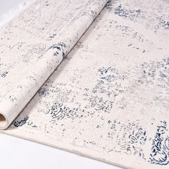 Vintage Area Rug – Machine Made Cream Blue Rug With 6mm Pile Height | Durable Floor Covering