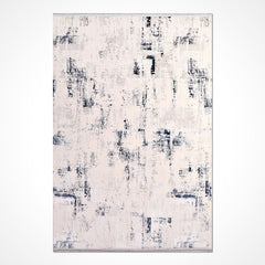 Modern Area Rug – Machine Made Polyester Carpet with 6mm Pile Height, White Durable Loop Pile