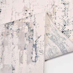 Modern Area Rug – Machine Made Polyester Carpet with 6mm Pile Height, White Durable Loop Pile