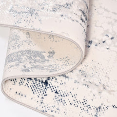 Modern Area Rug – Machine Made Polyester Carpet with 6mm Pile Height, White Durable Loop Pile