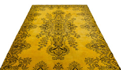 Atina Yellow Vintage Wool Handmade Area Rug 6'1" x 9'11"