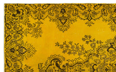 Atina Yellow Vintage Wool Handmade Area Rug 6'1" x 9'11"