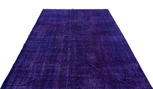 Atina Purple Vintage Wool Handmade Area Rug 6'2" x 9'9"