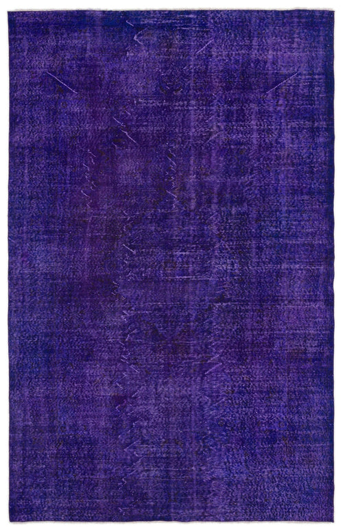 Atina Purple Vintage Wool Handmade Area Rug 6'2" x 9'9"