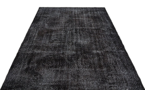 Atina Black Vintage Wool Handmade Area Rug 5'6" x 9'4"
