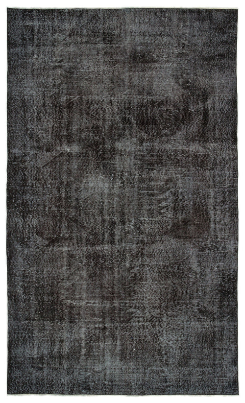 Atina Black Vintage Wool Handmade Area Rug 5'6" x 9'4"