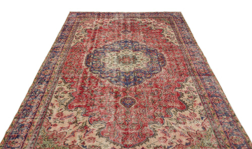 Atina Red Vintage Wool Handmade Area Rug 5'10" x 9'7"