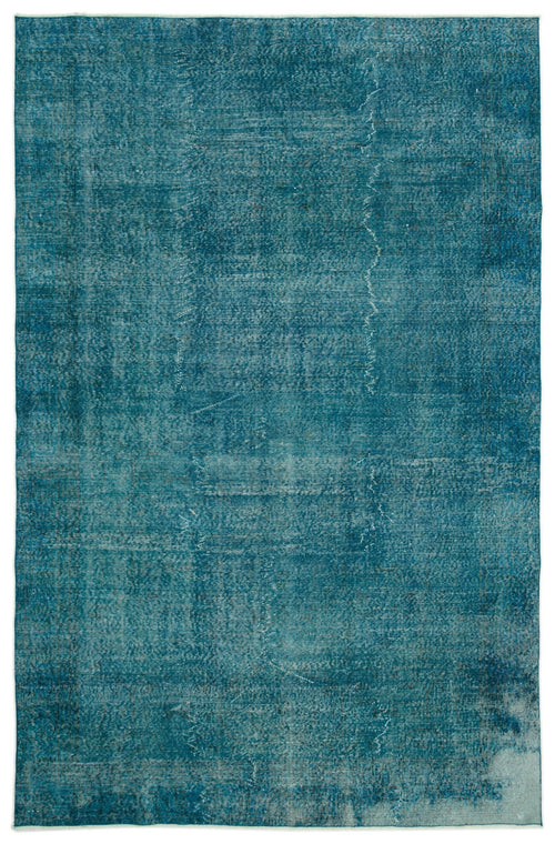Atina Turquoise Vintage Wool Handmade Area Rug 6'5" x 9'8"
