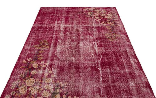 Atina Red Vintage Wool Handmade Area Rug 5'2" x 9'0"