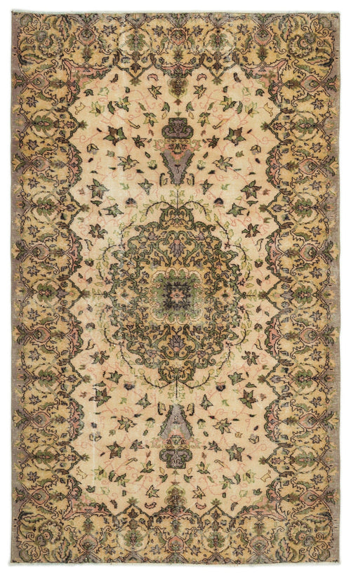 Atina Cream Classic Wool Handmade Area Rug 5'4" x 9'1"