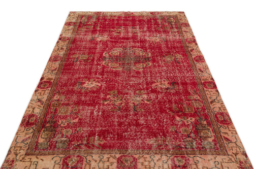 Atina Red Vintage Wool Handmade Area Rug 5'4" x 8'7"