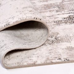 Modern Area Rug – Machine Made Cream Flatweave Rug with Laser Cut Edges