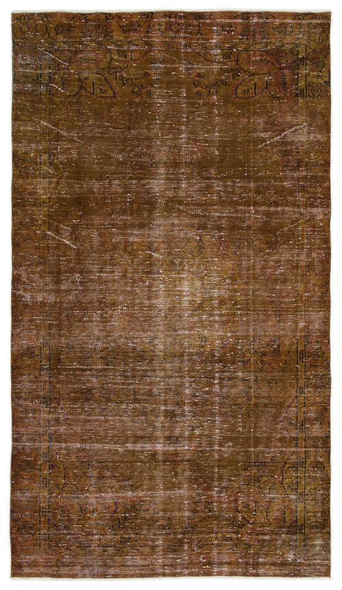 Atina Brown Vintage Wool Handmade Area Rug 4'11" x 8'9"