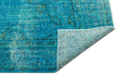 Atina Turquoise Vintage Wool Handmade Area Rug 6'4" x 10'1"